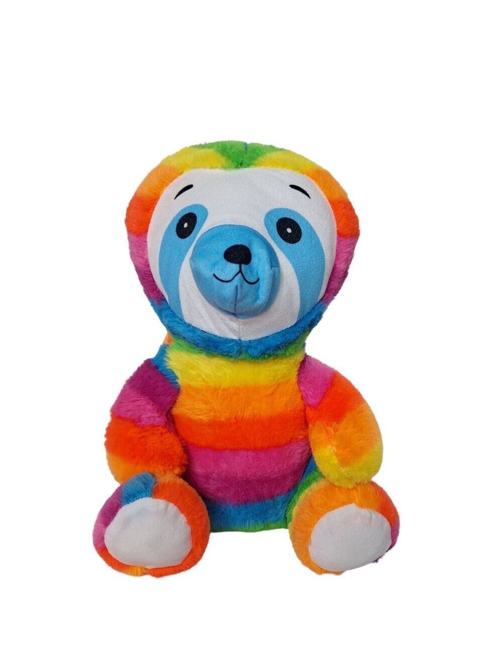 A&A Global Sloth Plush Rainbow Striped Stuffed Animal 12 Inch